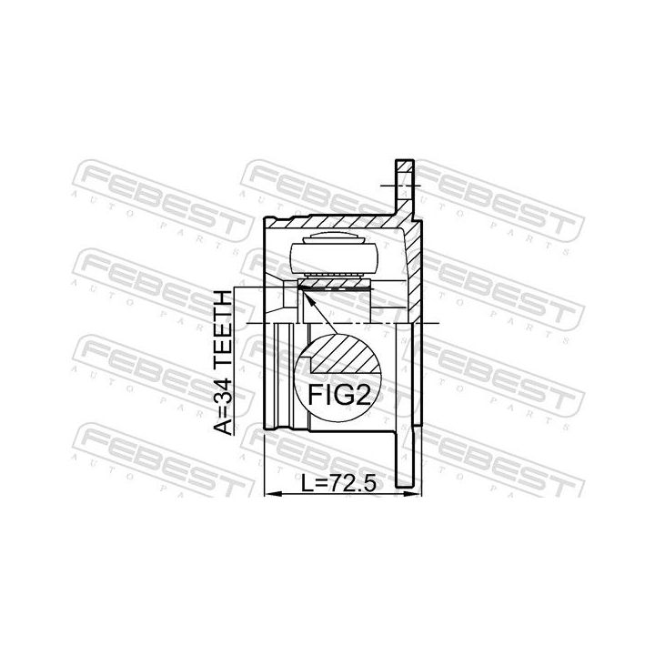 Jungčių komplektas, kardaninis velenas FEBEST 1211-TERRH