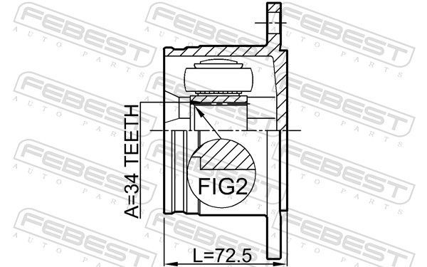 Jungčių komplektas, kardaninis velenas FEBEST 1211-TERRH