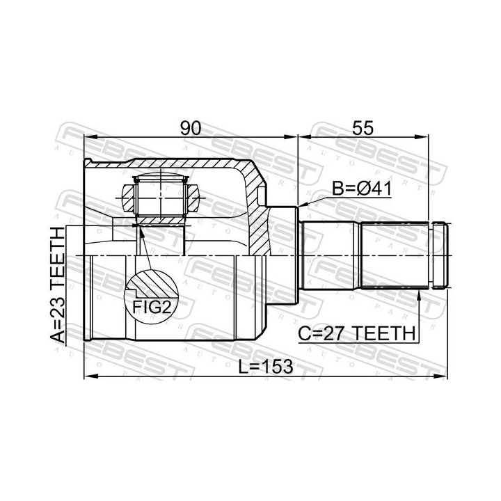 Jungčių komplektas, kardaninis velenas FEBEST 1211-TUC20AT