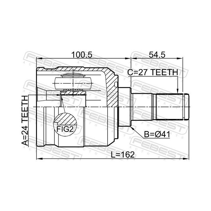 Jungčių komplektas, kardaninis velenas FEBEST 1211-TUC20MT
