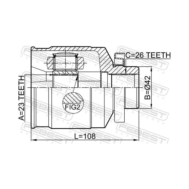 Jungčių komplektas, kardaninis velenas FEBEST 1211-TUCJMRH