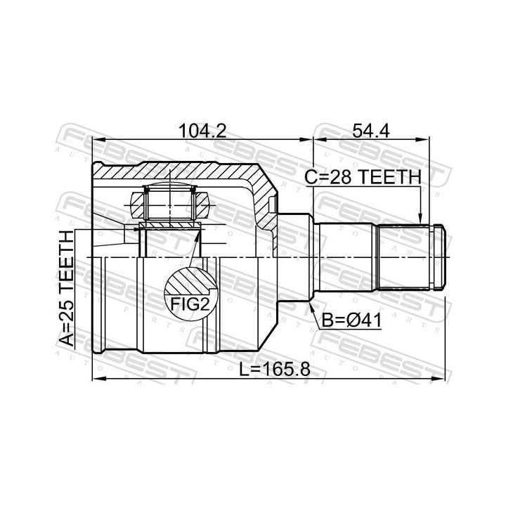 Jungčių komplektas, kardaninis velenas FEBEST 1211-XGLH