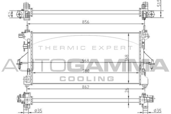 Radiatorius, variklio aušinimas AUTOGAMMA 104254