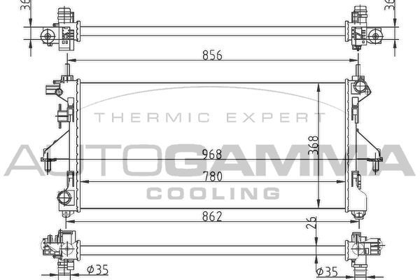 Radiatorius, variklio aušinimas AUTOGAMMA 104255