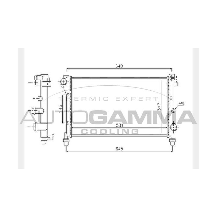 Radiatorius, variklio aušinimas AUTOGAMMA 104636