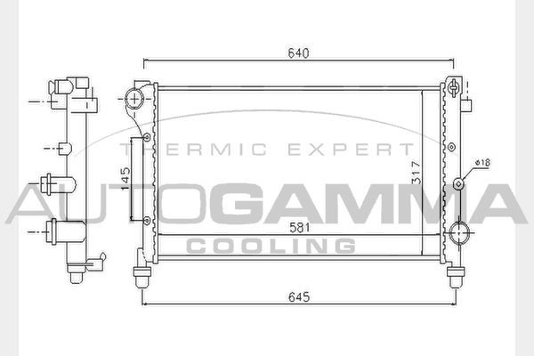 Radiatorius, variklio aušinimas AUTOGAMMA 104636