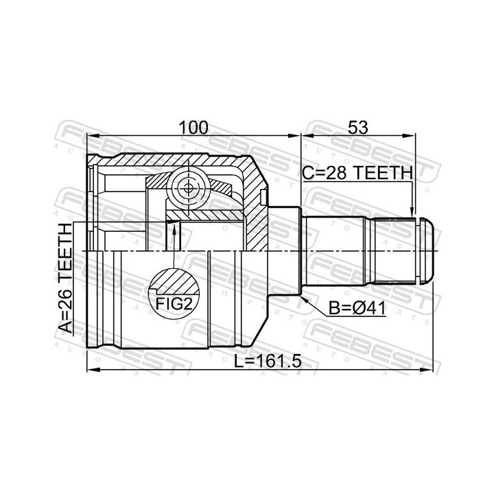 Jungčių komplektas, kardaninis velenas FEBEST 2211-CARNLH