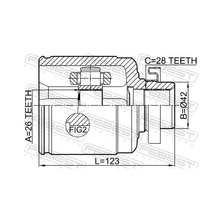 Jungčių komplektas, kardaninis velenas FEBEST 2211-OPIRH