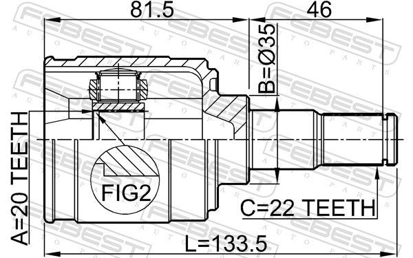 Jungčių komplektas, kardaninis velenas FEBEST 2211-PICAT