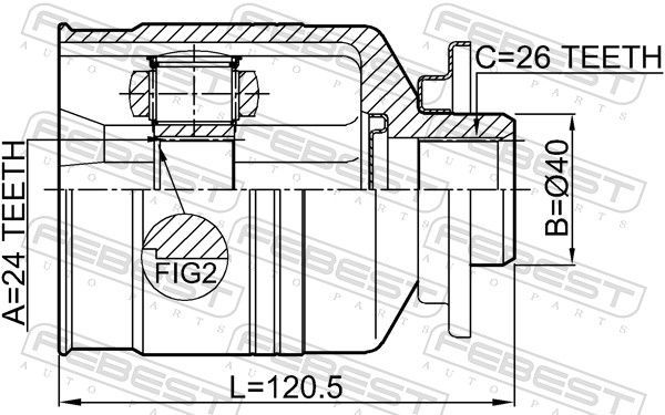 Jungčių komplektas, kardaninis velenas FEBEST 2211-SPLH