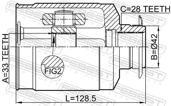 Jungčių komplektas, kardaninis velenas FEBEST 2211-XM12RH
