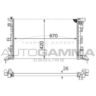 Radiatorius, variklio aušinimas AUTOGAMMA 105094