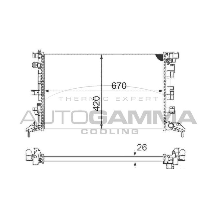 Radiatorius, variklio aušinimas AUTOGAMMA 105094