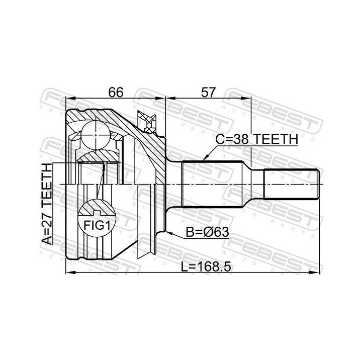 Jungčių komplektas, kardaninis velenas FEBEST 2310-T5