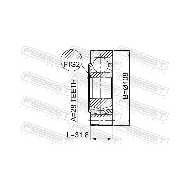 Jungčių komplektas, kardaninis velenas FEBEST 2311-T5
