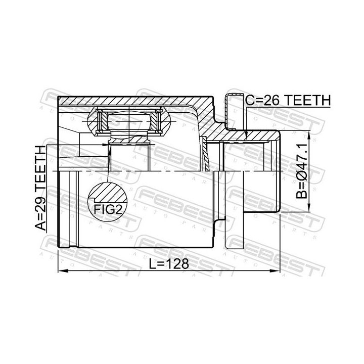 Jungčių komplektas, kardaninis velenas FEBEST 2311-T5ATLH