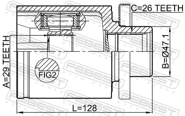 Jungčių komplektas, kardaninis velenas FEBEST 2311-T5ATLH