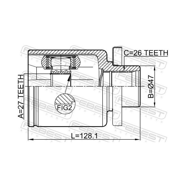 Jungčių komplektas, kardaninis velenas FEBEST 2311-T5LH