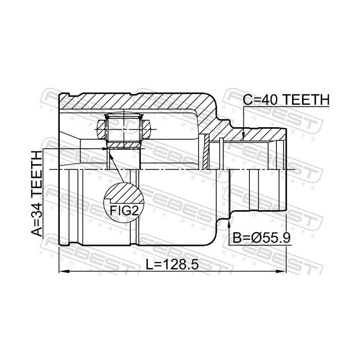 Jungčių komplektas, kardaninis velenas FEBEST 2311-TATRH