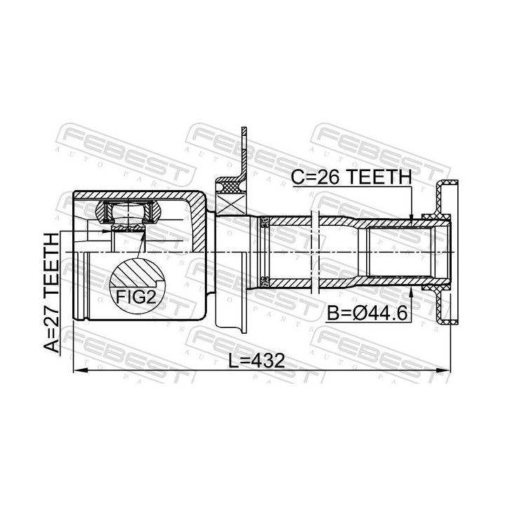 Jungčių komplektas, kardaninis velenas FEBEST 2311-TR5RH