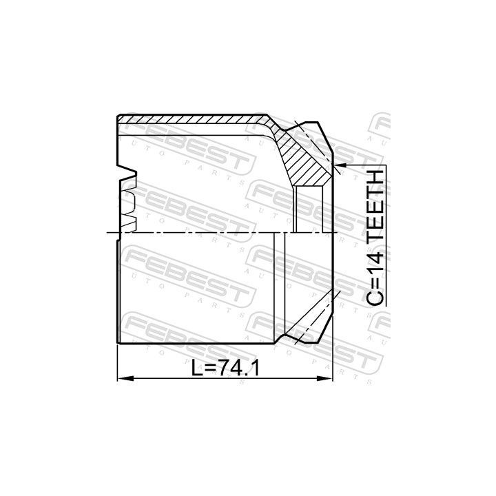 Jungčių komplektas, kardaninis velenas FEBEST 2411-ESPLH