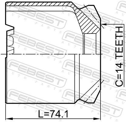 Jungčių komplektas, kardaninis velenas FEBEST 2411-ESPLH