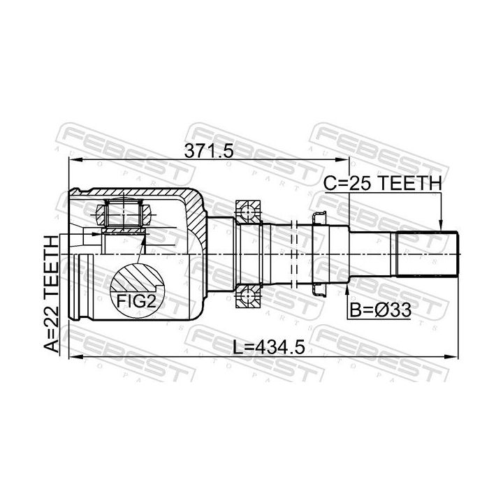 Jungčių komplektas, kardaninis velenas FEBEST 2411-FLURH