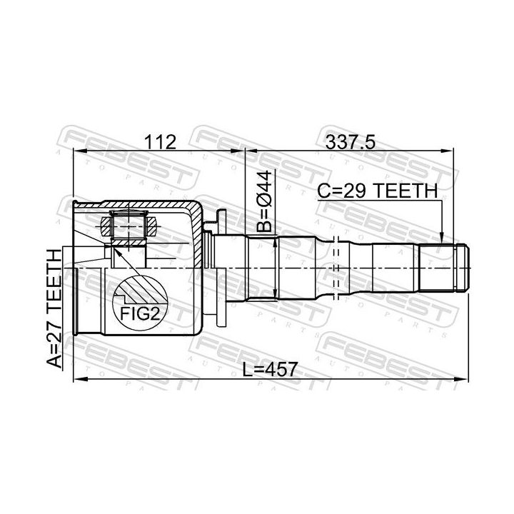 Jungčių komplektas, kardaninis velenas FEBEST 2911-DIIIFRH