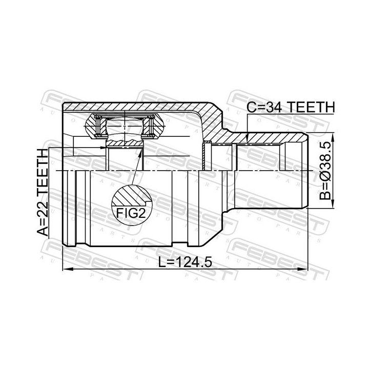 Jungčių komplektas, kardaninis velenas FEBEST 3211-STSLH