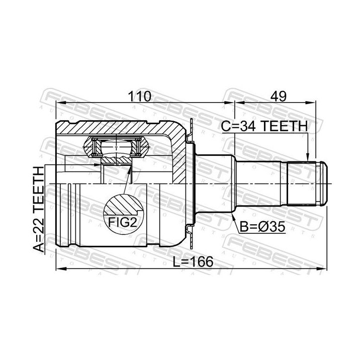 Jungčių komplektas, kardaninis velenas FEBEST 3211-STSRH