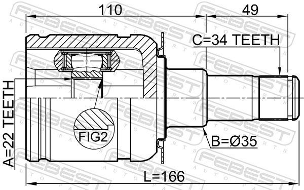 Jungčių komplektas, kardaninis velenas FEBEST 3211-STSRH