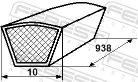 V formos diržas FEBEST 88120-10L938