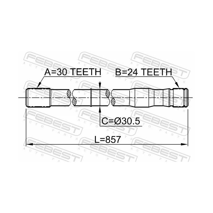 Pusašis FEBEST 0112-LC80LH