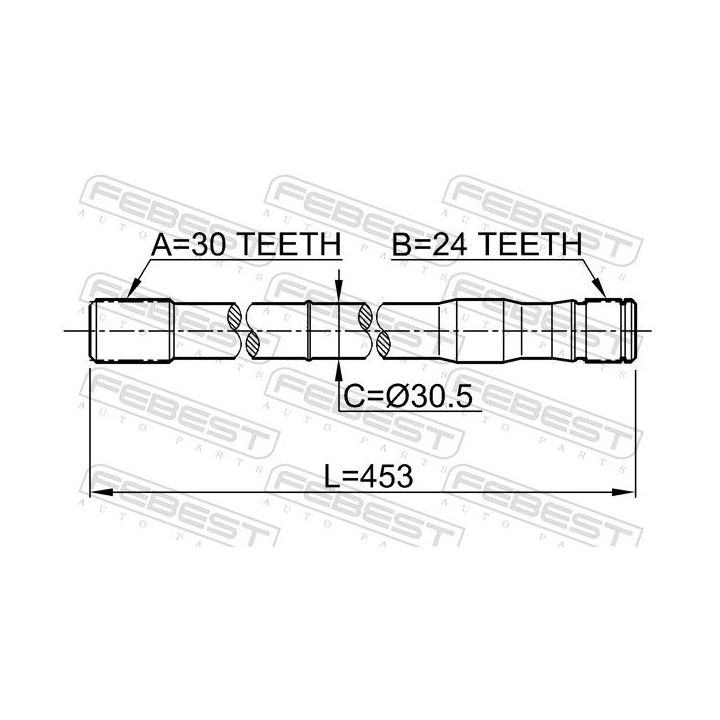 Pusašis FEBEST 0112-LC80RH