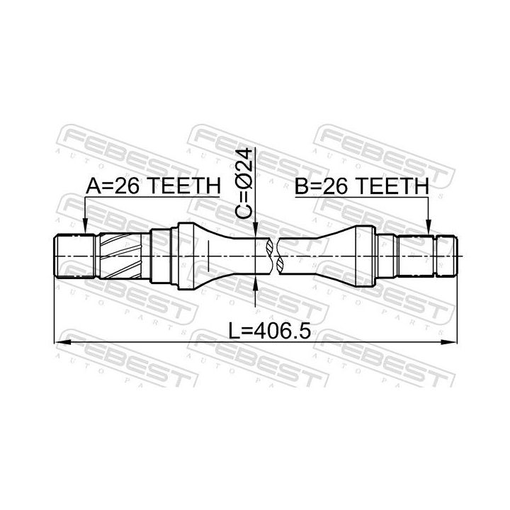 Pusašis FEBEST 0512-626GD