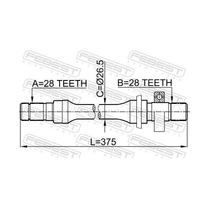 Pusašis FEBEST 0512-626GE