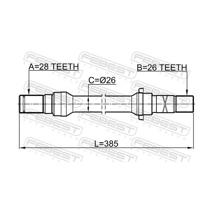 Pusašis FEBEST 0512-626GFRH