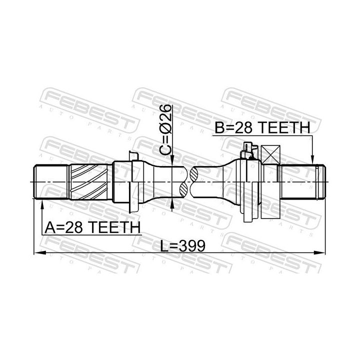 Pusašis FEBEST 0512-6GG