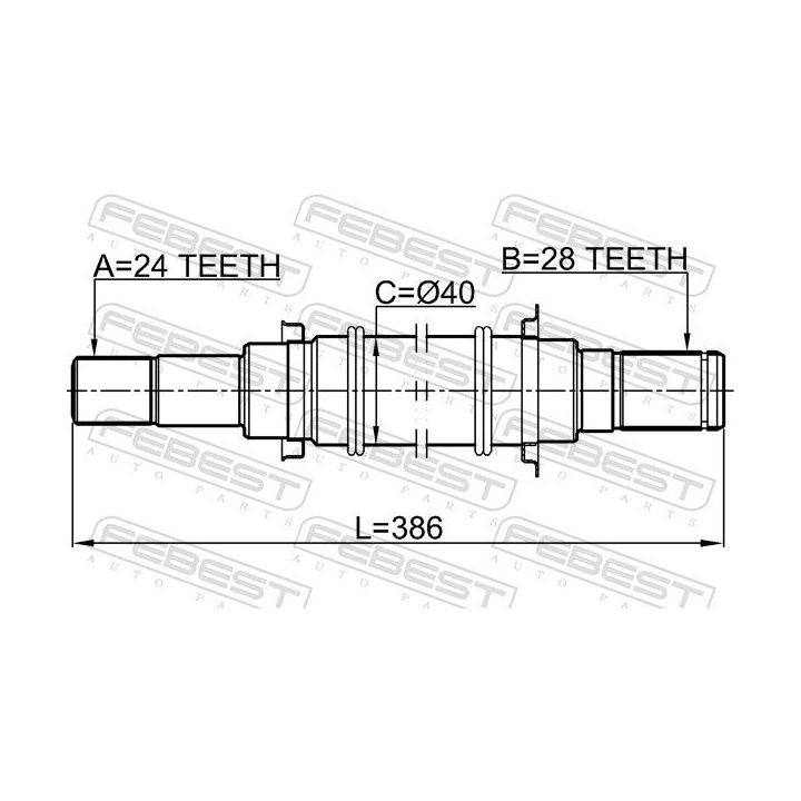 Pusašis FEBEST 0512-BL16MT