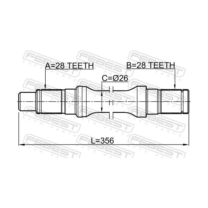 Pusašis FEBEST 0512-BT50LH