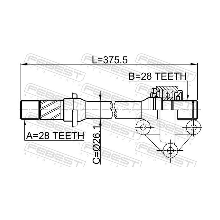 Pusašis FEBEST 0512-CP