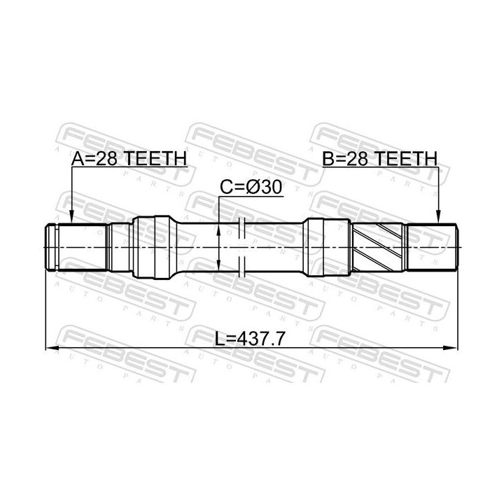 Pusašis FEBEST 0512-CX7RH