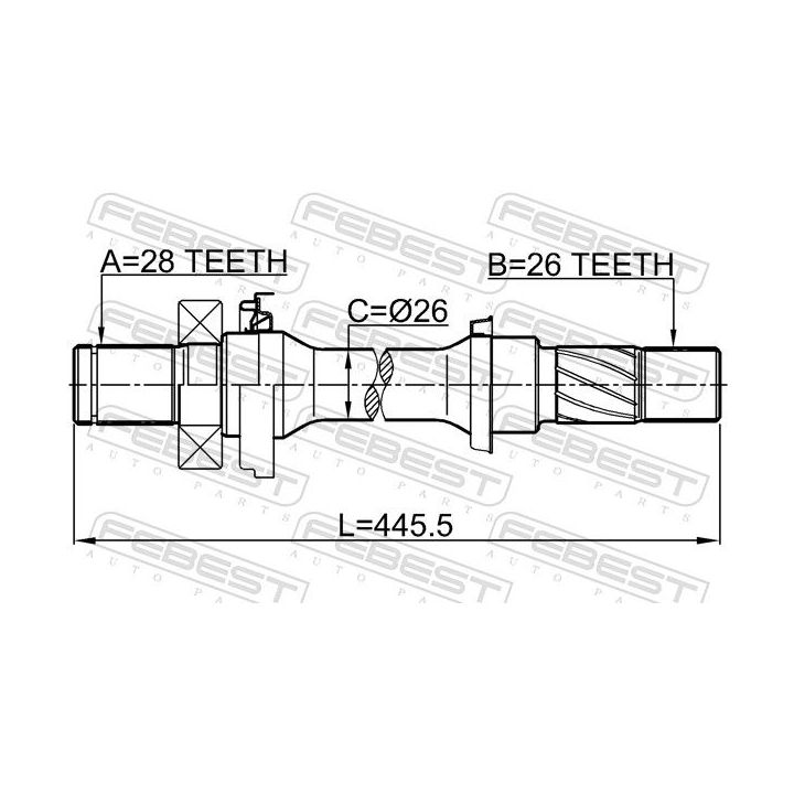 Pusašis FEBEST 0512-DC5