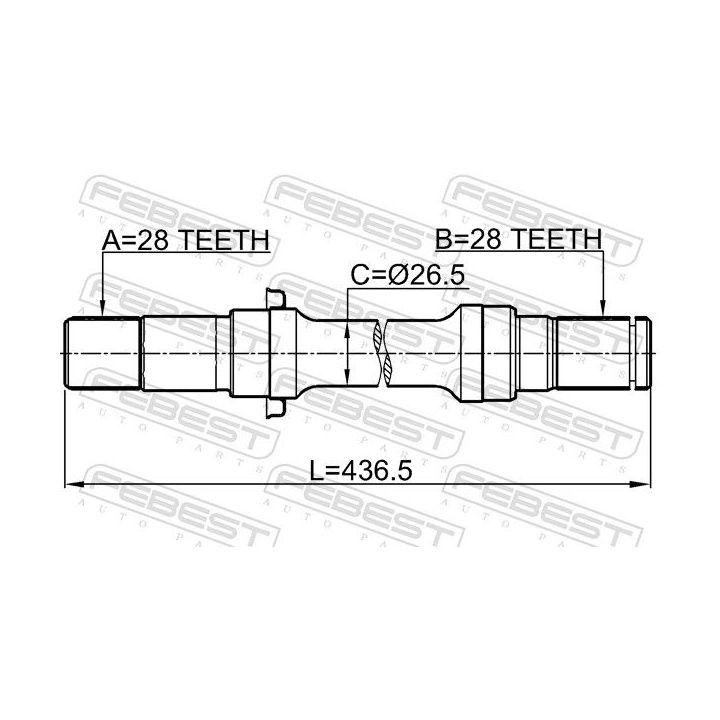 Pusašis FEBEST 0512-LWMTRH
