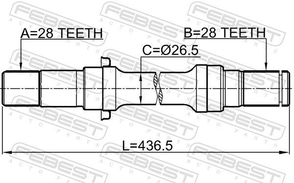 Pusašis FEBEST 0512-LWMTRH