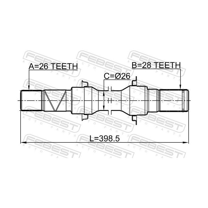 Pusašis FEBEST 0512-M2ATRH