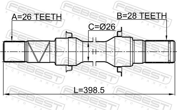 Pusašis FEBEST 0512-M2ATRH