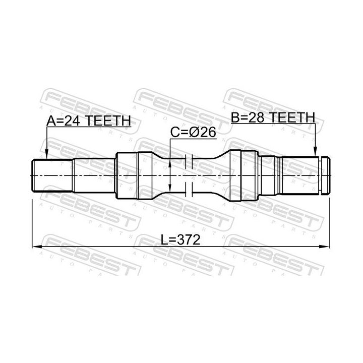 Pusašis FEBEST 0512-M323RH