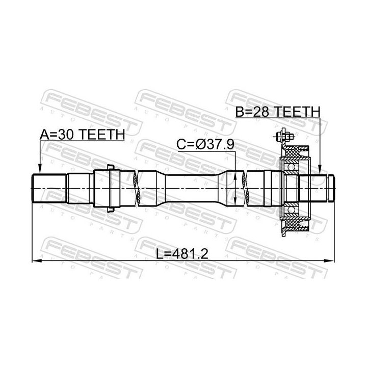 Pusašis FEBEST 0512-MPVRH