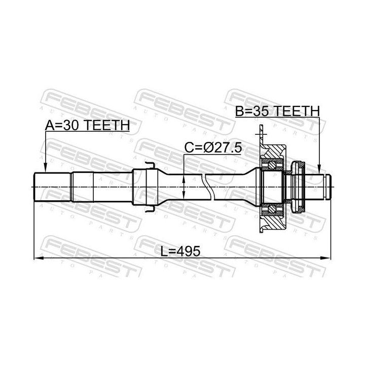 Pusašis FEBEST 0512-TRIBRH